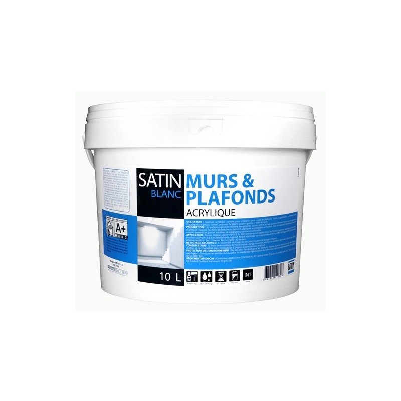 MURS & PLAFONDS SATIN 10 L BLANC BATIR 1ER NOUVEAU