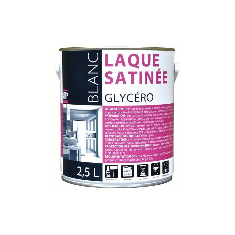 LAQUE GLYCERO SATIN 2,5 L BLANC BATIR 1ER NOUVEAU