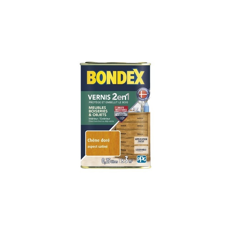 BONDEX VERNIS SATIN CHENE DORE 0,25 L GSA
