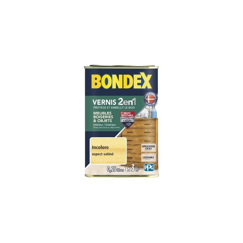 BONDEX VERNIS SATIN INCOLORE 0,25 L GSA