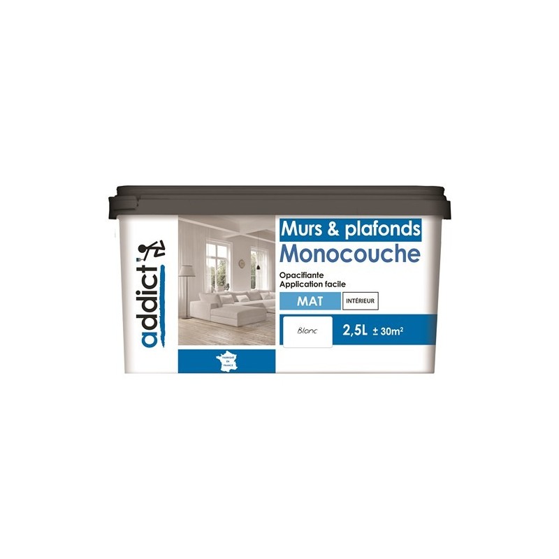ACRYLIQUE MAT MONOCOUCHE 2,5 L BLANC ADDICT