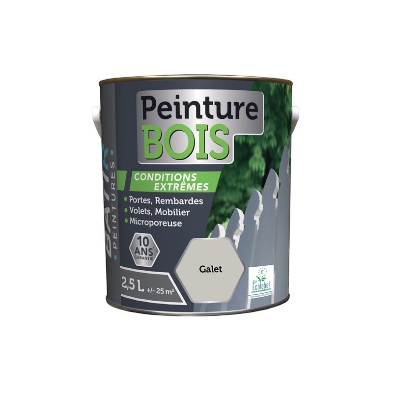 PEINTURE BOIS SATINEE 2,5 L GALET AQUAREL