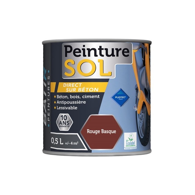 PEINTURE SOL SATINEE 0,5 L ROUGE TOMETTE AQUAREL