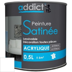 ACRYLIQUE SATINEE 0,5 L BLANC ADDICT