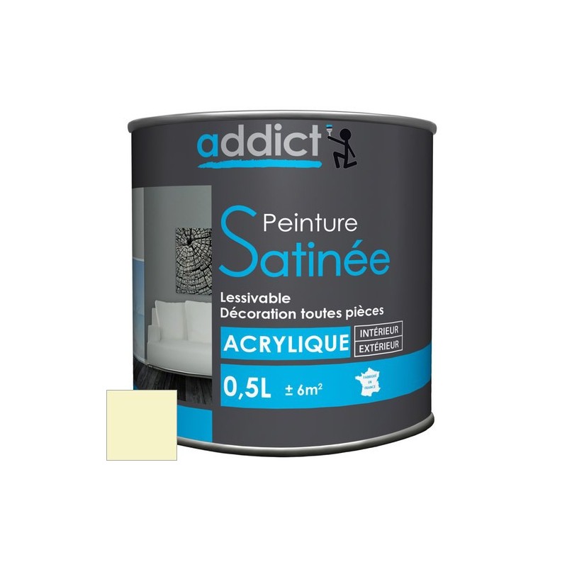 ACRYLIQUE SATINEE 0,5 L IVOIRE ADDICT
