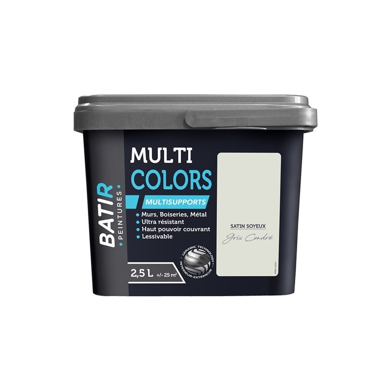 PEINTURE SAT SOYEUX 2,5 L GRIS CENDRE NOUVEAU