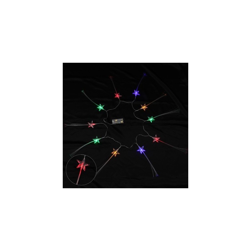 GUIRLANDE ETOILE 10 LEDS 1M35 A PILE MULTICOLORE 5EIN839MC