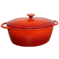 COCOTTE OVALE 29 FONTE EMAILLEE ROUGE DEGRADE NOUVEAU