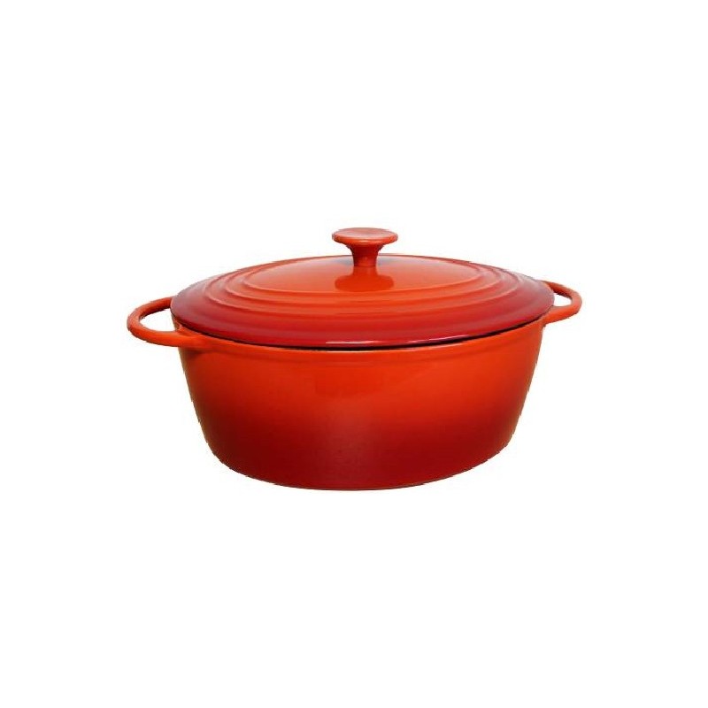 COCOTTE OVALE 29 FONTE EMAILLEE ROUGE DEGRADE NOUVEAU