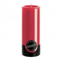 BOUGIE CYLINDRIQUE TEINTEE MASSE Ø80mm 200mm ROUGE 125 Hrs