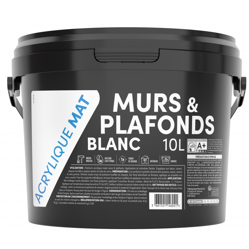 TDP MURS ET PLAFONDS MATE ACRYLIQUE - 10L