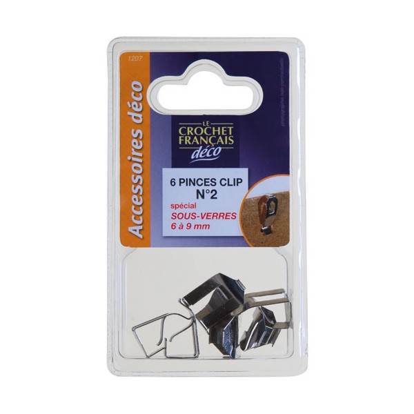 PINCE CLIPS S/VERRE 6-9 MM X6       C1207