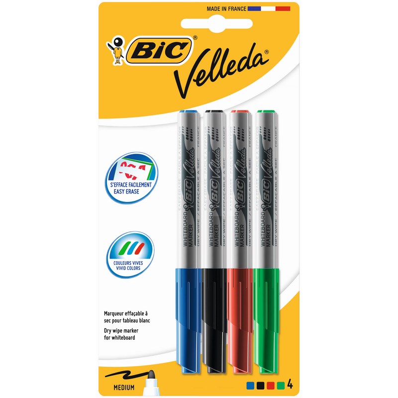 FEUTRE VELLEDA ASSORTIS *4 MEDIUM   BIC