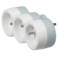 FICHE MULTIPRISES 16 A 3X2P+T 3 SORTIES FRONT. BLANC LEG049433