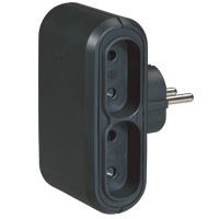 FICHE MULTIPRISES 6 A 4X2P 4 SORTIES LATÉR.NOIR BB LEG050651