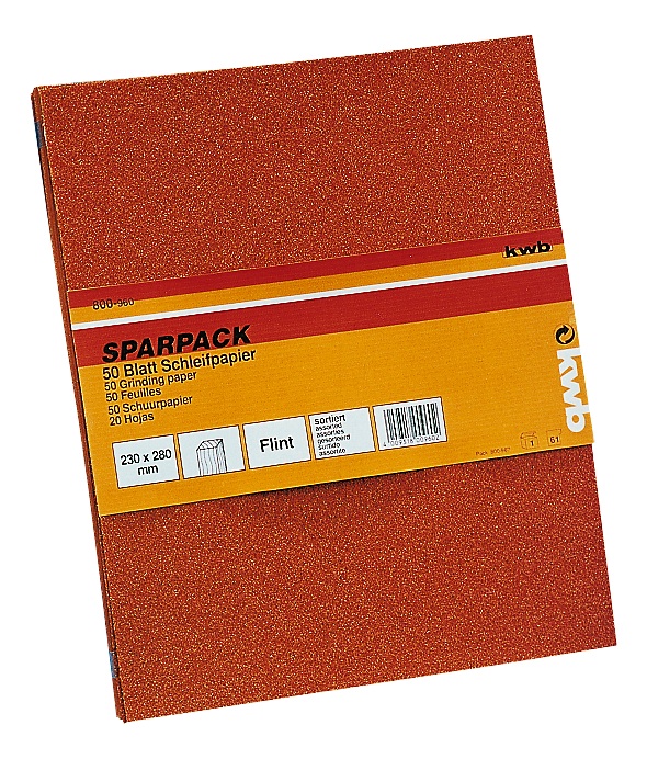 PAPIER VERRE 23X28 GRAINS ASSORTIS *50  800-960