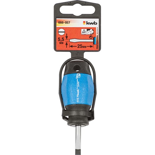 TOURNEVIS 666057 PRO BI-MATIERE COURT PLAT 5,5X38 ou 25 SC