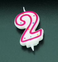 BOUGIE ANNIVERSAIRE CHIFFRE 2