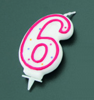 BOUGIE ANNIVERSAIRE CHIFFRE 6