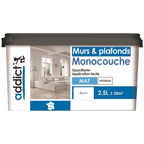 ACRYLIQUE MAT MONOCOUCHE 2,5 L BLANC ADDICT