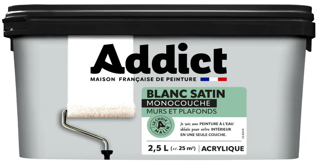 ACRYLIQUE SATINE MONOCOUCHE 2,5 L BLANC ADDICT