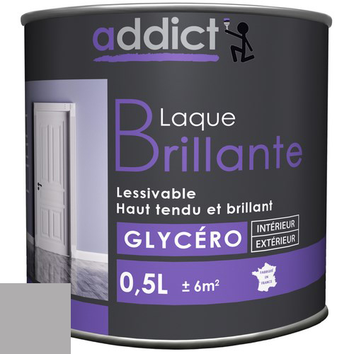 LAQUE BRILLANTE 0,5 L GRIS MINERAL ADDICT