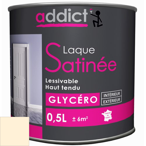 LAQUE SATINEE 0,5 L BLANC CASSE ADDICT