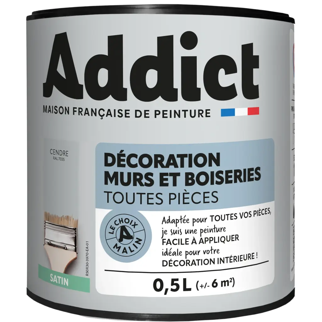 ADDICT DECORATION M&BOIS SATIN 0,5 L CENDRE