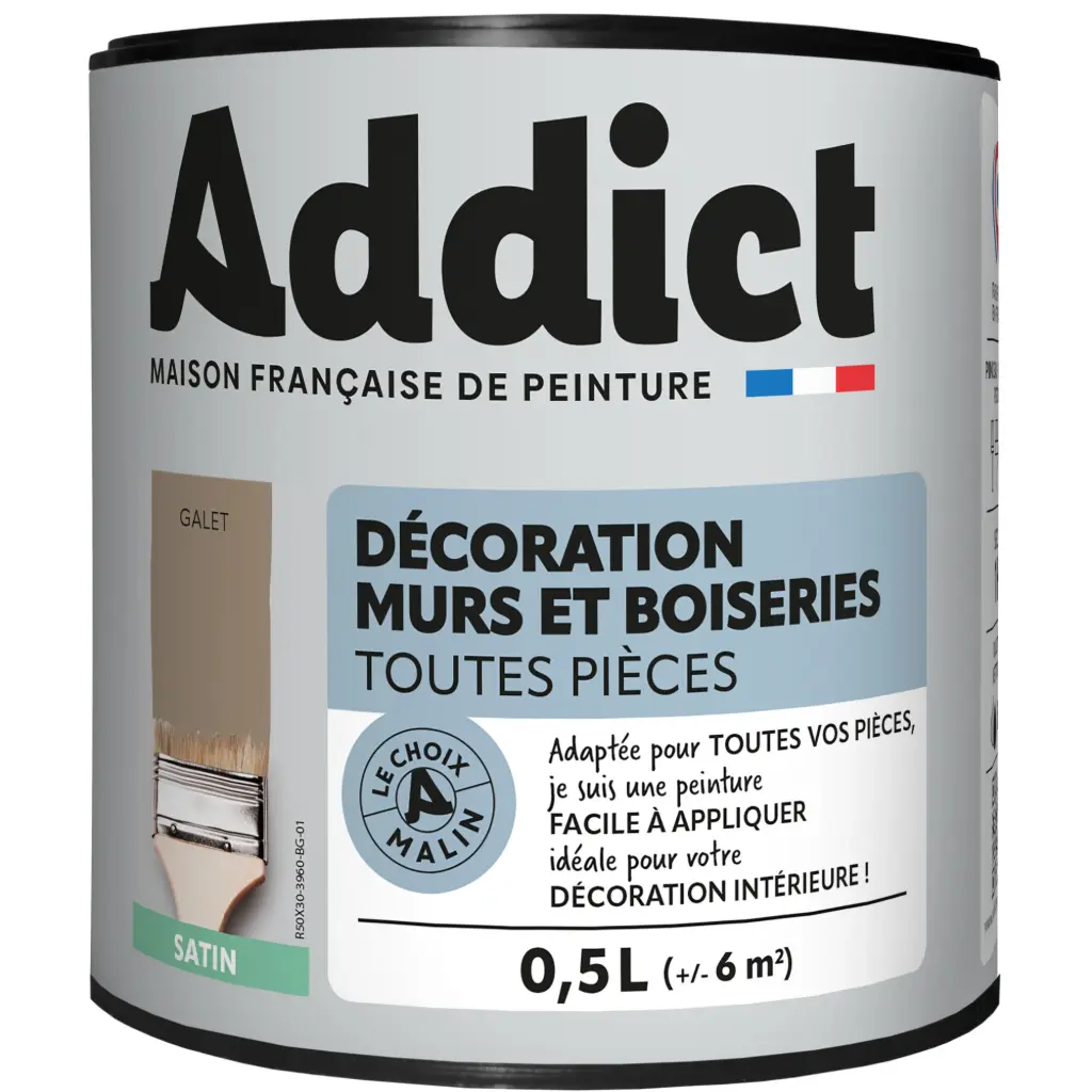 ADDICT DECORATION M&BOIS SATIN 0,5 L GALET