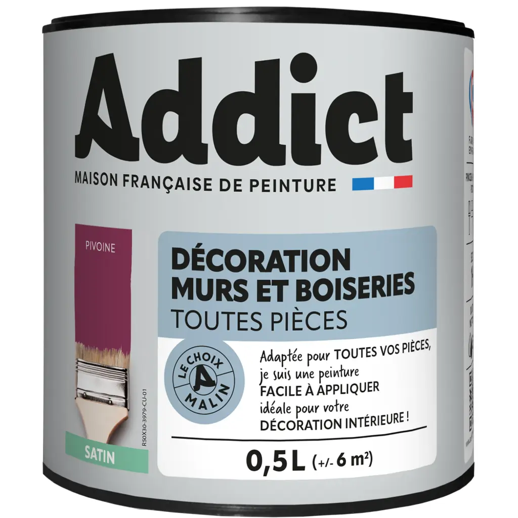 ADDICT DECORATION M&BOIS SATIN 0,5 L PIVOINE 