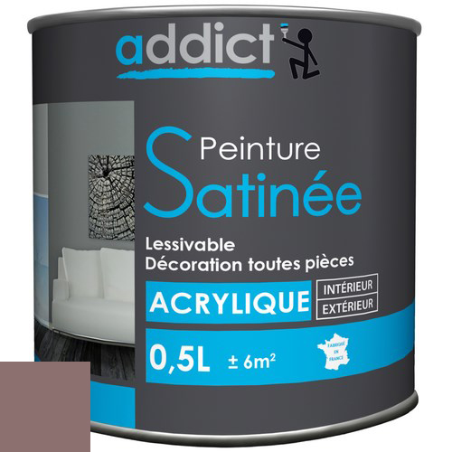 ACRYLIQUE SATINEE 0,5 L TAUPE ADDICT