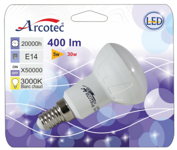 SPOT LED R50 E14 5,5W 400 LM ANGLE 180° 830 BTE 1