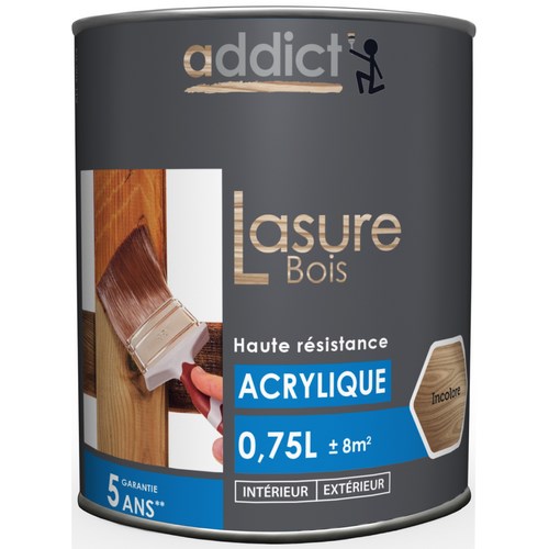 LASURE 0,75 L INCOLORE ADDICT BOIS BLEU