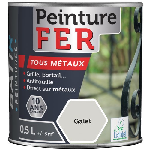 PEINTURE FER BRILLANTE 0,5 L GALET ECOLABEL