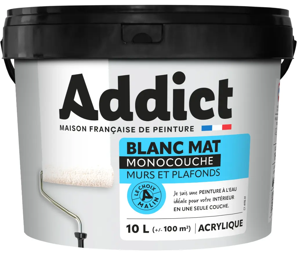 ACRYLIQUE MAT MONOCOUCHE 10 L BLANC ADDICT