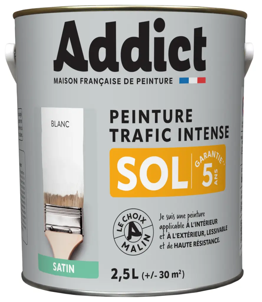 PEINTURE SOL SATINEE 2,5 L BLANC ADDICT