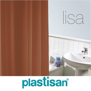 RIDEAU DOUCHE 00106 POLYESTER MARRON LISA 180X200