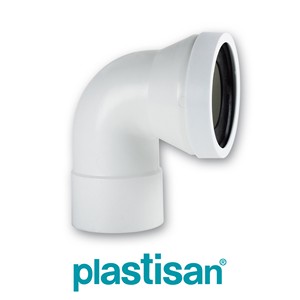 SORTIE WC COUDEE 140MM Ø F100 BLANC 99550