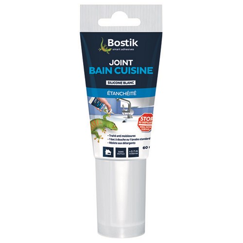 BOSTIK BAIN CUIS BLANC TUBE 60 ML