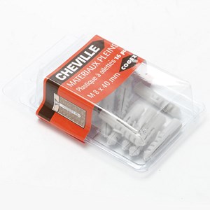 CHEVILLE PLASTIQUE GRISE 8MM 16 PCS SC