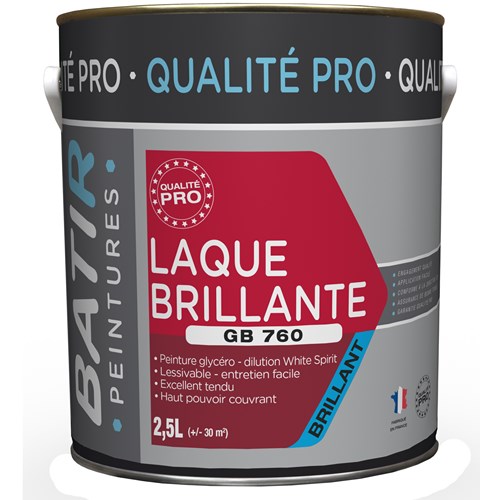 LAQUE BRILLANTE GB760 BLANC 2,50 L BATIR PRO