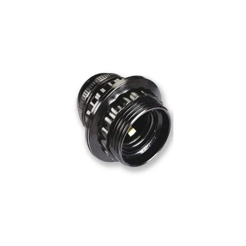 DOUILLE E27 FILETEE+BAGUE NOIR