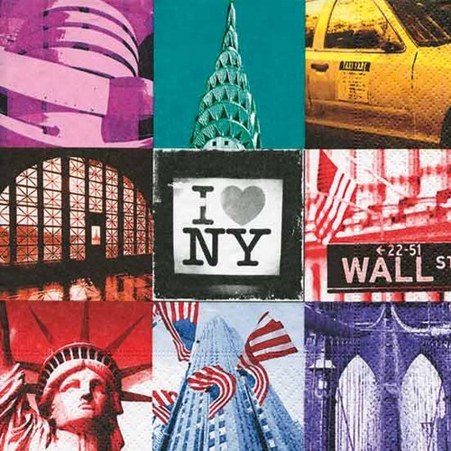 SERVIETTE 33X33 I LOVE NY 3P *20