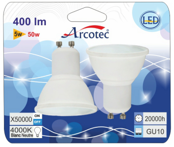 SPOT LED GU10 5W 410 LM ANGLE 38° 830 BLIST 2