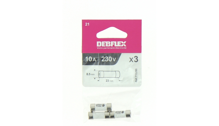 FUSIBLES A VOYANT PAR 3 8,5X23 10A SACHET
