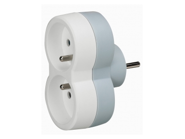 FICHE MULTIPRISES 16 A 2X2P+T 2 SORTIES FRONT. BLANC LEG049431