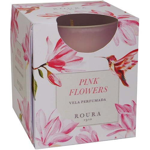 BOUGIE VERRE PARFUME 85X70 PINK FLOWERS