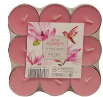 BOUGIE CHAUFFE-PLATS *18 PINK FLOWERS