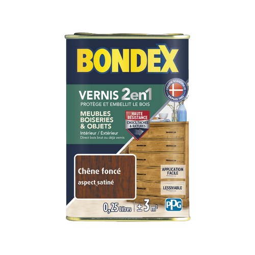 BONDEX VERNIS SATIN CHENE FONCE 0,25 L GSA