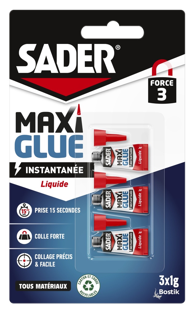 SADER MAXI GLUE INSTANTANEE 3x1G LIQUIDE